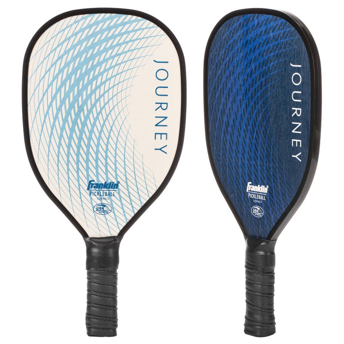 Franklin Sports 2 Player Wood Journey Paddle & Ball Set in Mesh bag - White/Navy