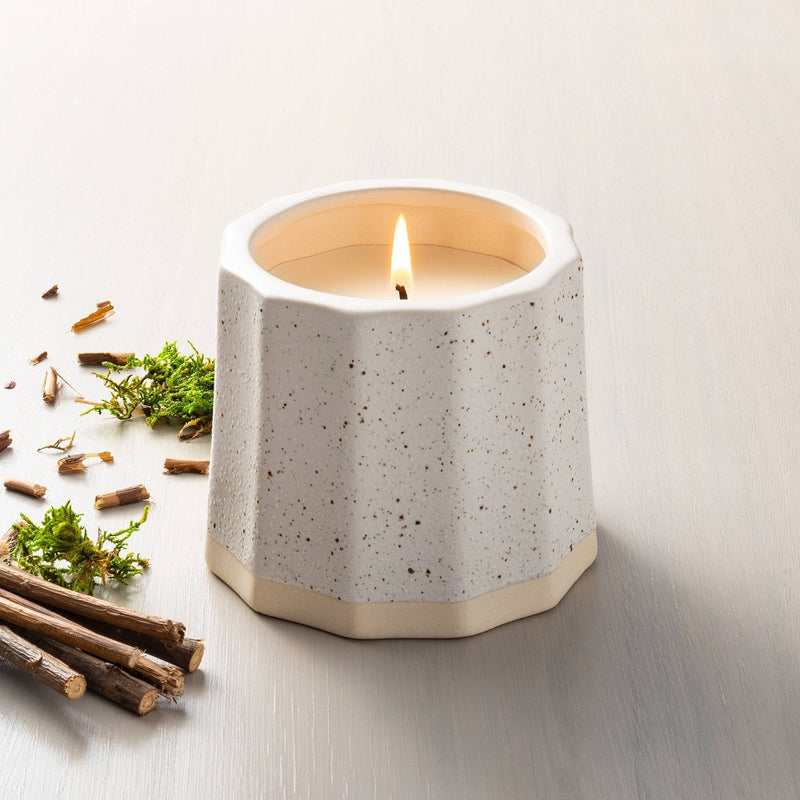 Wide Fluted Speckled Ceramic Willow Jar Candle Tonal Cream 11oz - Hearth & Hand with Magnolia