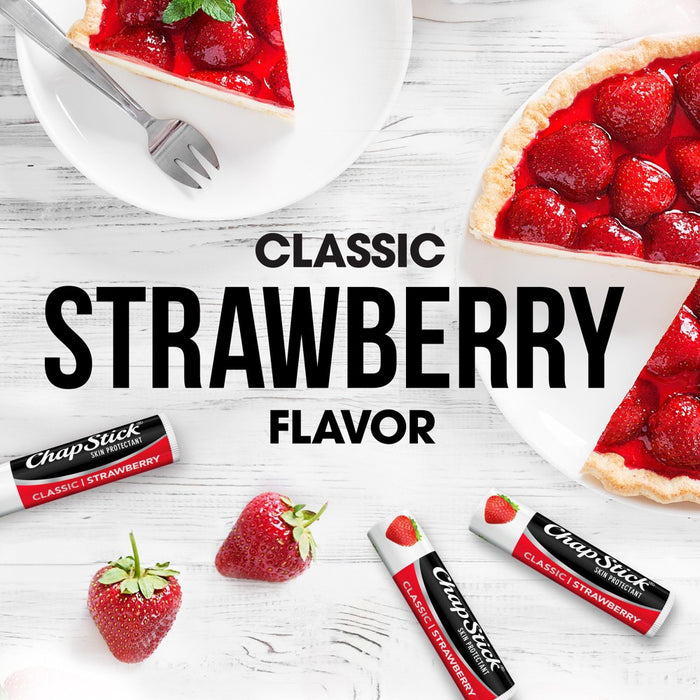 Chapstick Classic Lip Balm - Strawberry - 3ct/0.45oz
