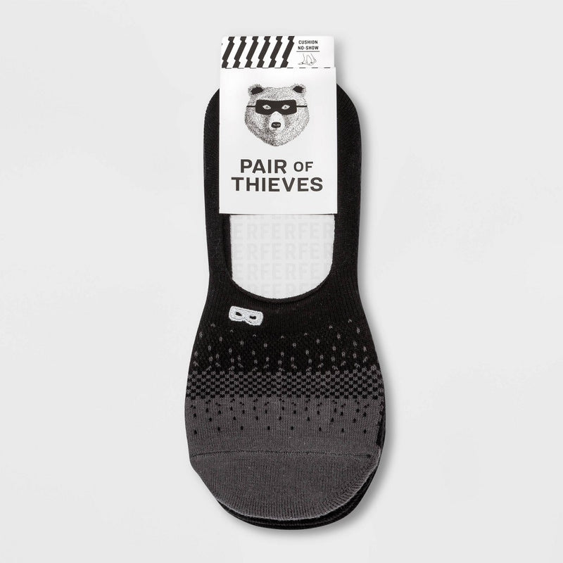 Pair of Thieves Men's Cushion No Show Socks 3pk - Black 6-12