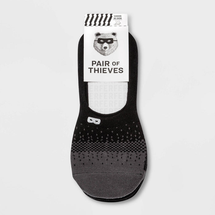 Pair of Thieves Men's Cushion No Show Socks 3pk - Black 6-12