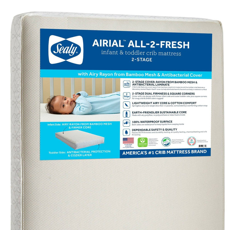 Sealy Airial Breathable 2-Stage Crib Mattress and Toddler Mattress (LOCAL PICKUP ONLY)