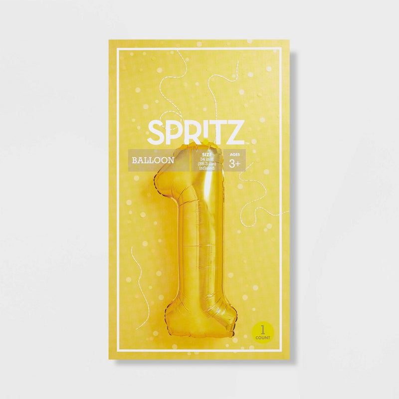 34" Number 1 Foil Balloon - Spritz