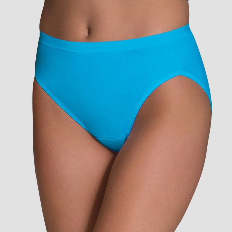 Fruit of the Loom Women's 6pk Hi-Cut Underwear L