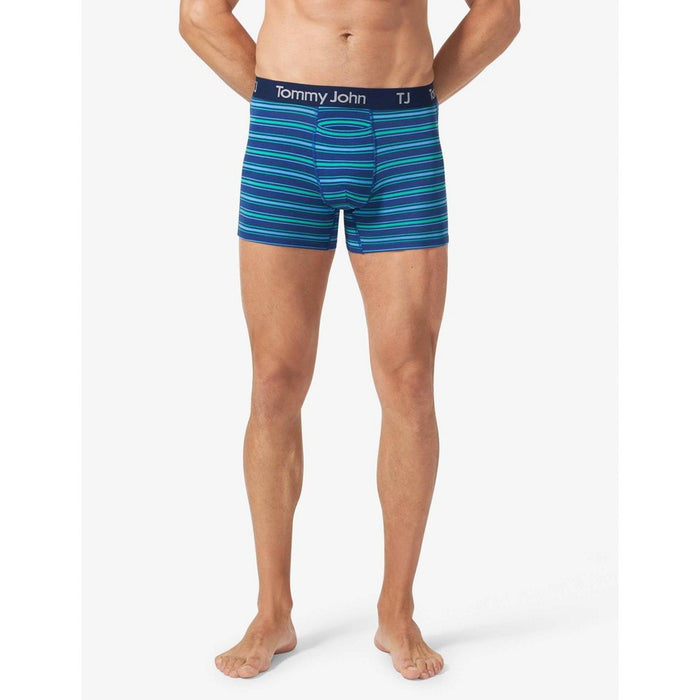 TJ | Tommy John Men's 4" Striped Boxer Briefs 2pk - Green/Blue S