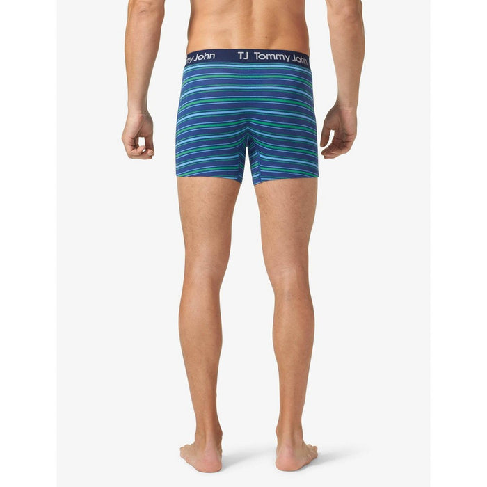 TJ | Tommy John Men's 4" Striped Boxer Briefs 2pk - Green/Blue S