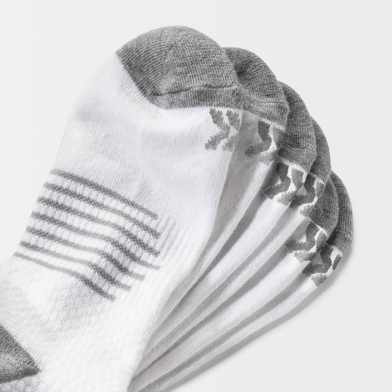 Men's Striped Arch Crew Socks 3pk - All In Motion White 6-12