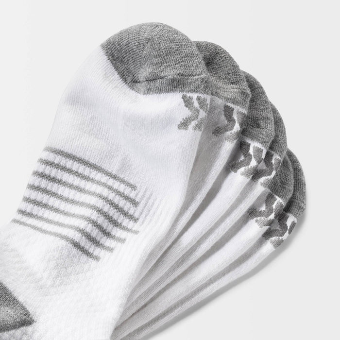 Men's Striped Arch Crew Socks 3pk - All In Motion White 6-12