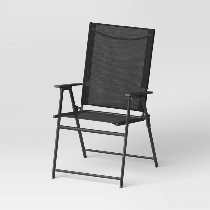 Sling Folding Chair - Black - Room Essentials (LOCAL PICKUP ONLY)