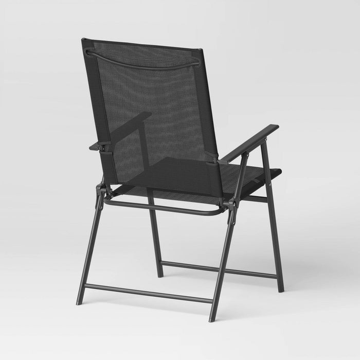 Sling Folding Chair - Black - Room Essentials (LOCAL PICKUP ONLY)