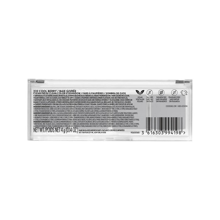 COVERGIRL Clean Fresh Clean Color Eyeshadow - 232 Cool Berry - 0.14oz