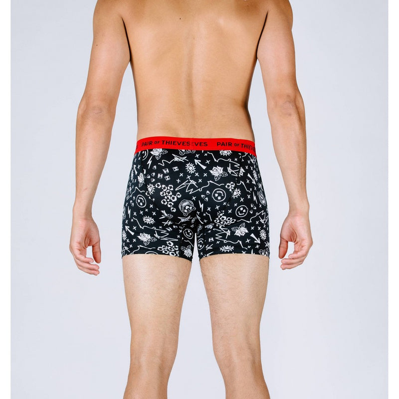 Pair of Thieves Men's Super Fit Boxer Briefs - Black/Red/Shapes S