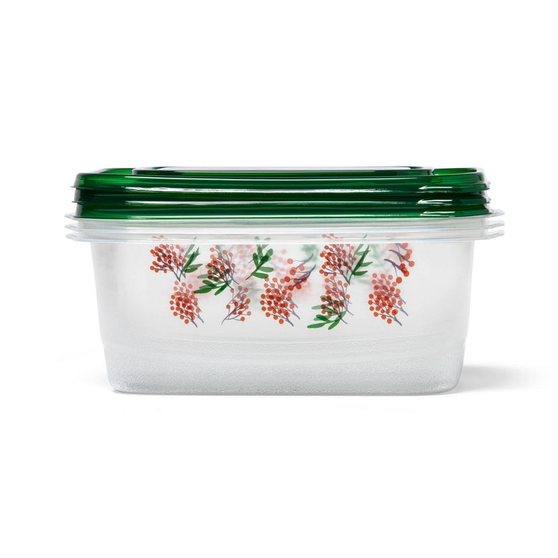 Holiday Large Rectangle Food Storage Container - 64oz/3ct - up & up