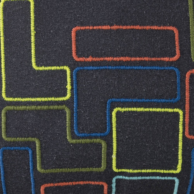 Teen Canvas Embroidered Throw Pillow Yellow/Gray/Blue - Makers Collective