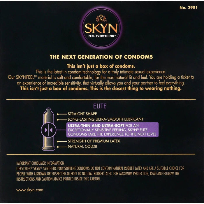 SKYN Elite Non-Latex Lubricated Condoms - 36ct EXP: 02/2030