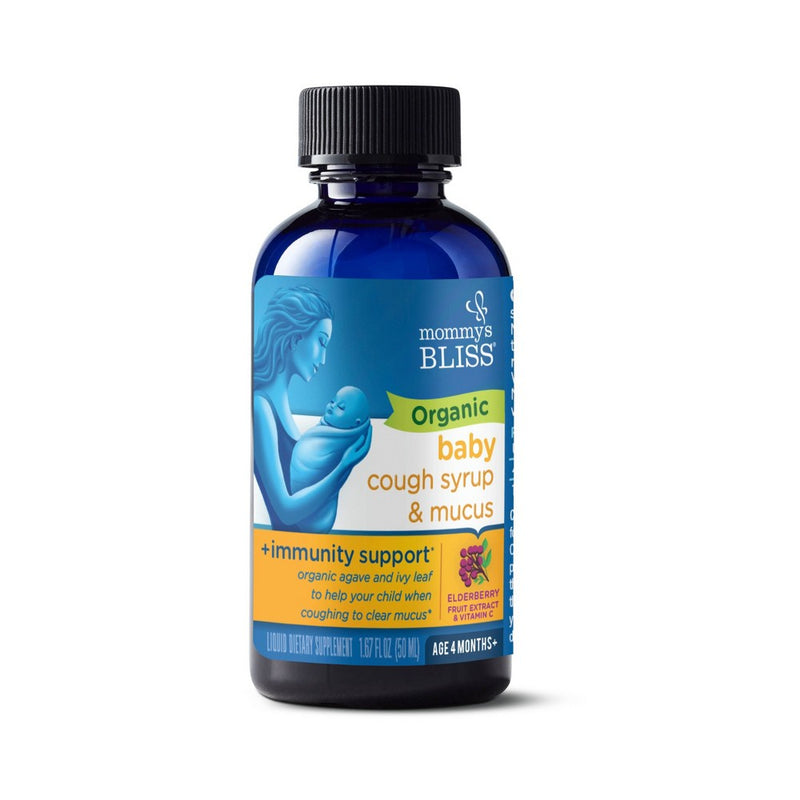 Mommy's Bliss Organic Baby Cough & Mucus Syrup Elderberry 1.67 fl oz EXP 01/2025