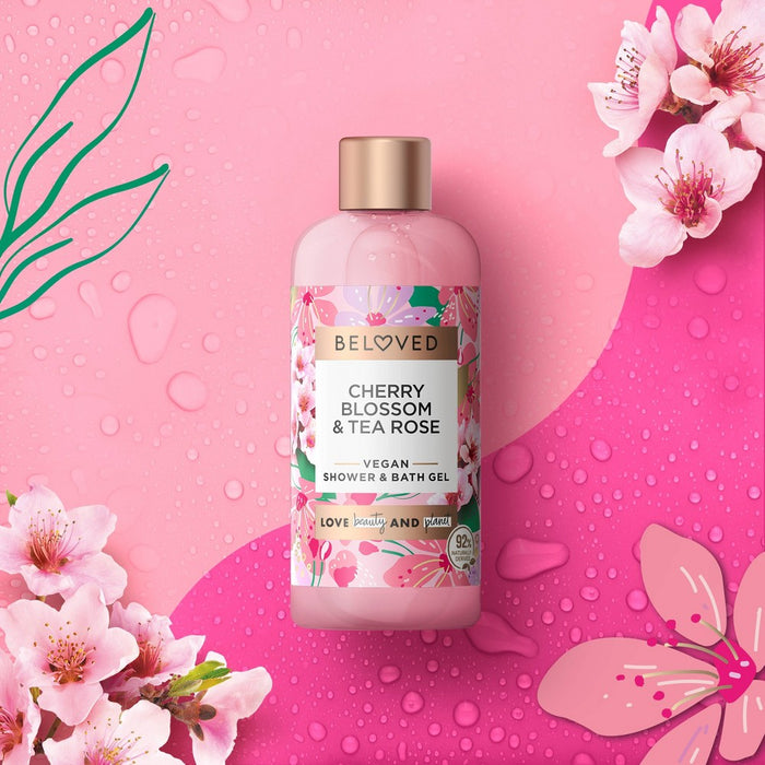 Beloved Mini Shower & Bath Gel - Floral Cherry Blossom & Tea Rose - Travel Size - 3 fl oz
