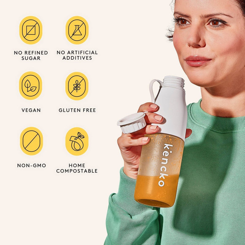 Kencko Shaker Bottle + Instant Smoothie Starter Pack - 1 Bottle, 1 Packet