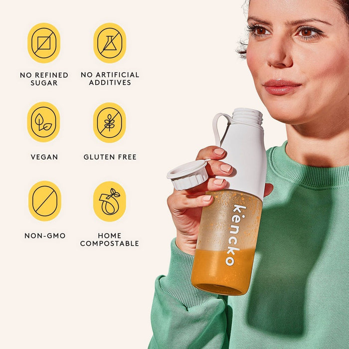 Kencko Shaker Bottle + Instant Smoothie Starter Pack - 1 Bottle, 1 Packet