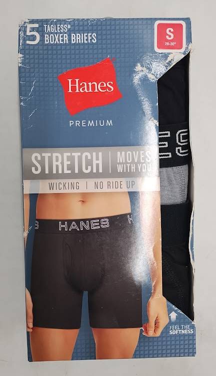 Hanes Premium Men's Boxer Briefs 5pk - Black/Gray S