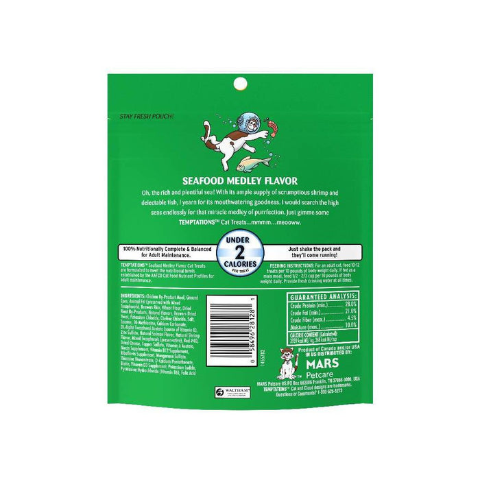 Temptations Seafood Medley Flavor Crunchy Cat Treats - 6.3oz