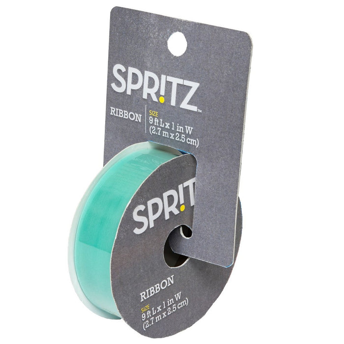 9' Organza Sheer with Shimmer Gift Wrap Ribbon Turquoise - Spritz