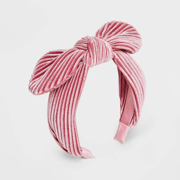 Girls' Ribbed Velvet Headband - Cat & Jack Pink