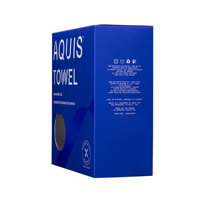 AQUIS Towel Hair-Drying Towel Tool Recycled Microfiber - Storm Gray
