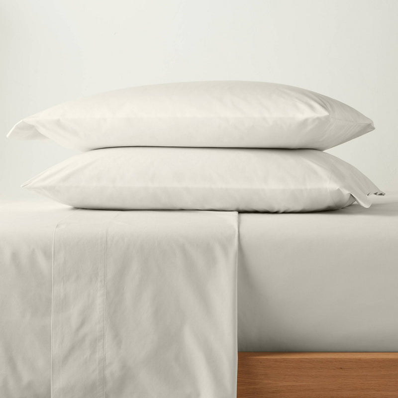 Full Washed Supima Percale Solid Sheet Set Natural - Casaluna