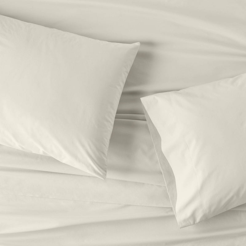 Full Washed Supima Percale Solid Sheet Set Natural - Casaluna