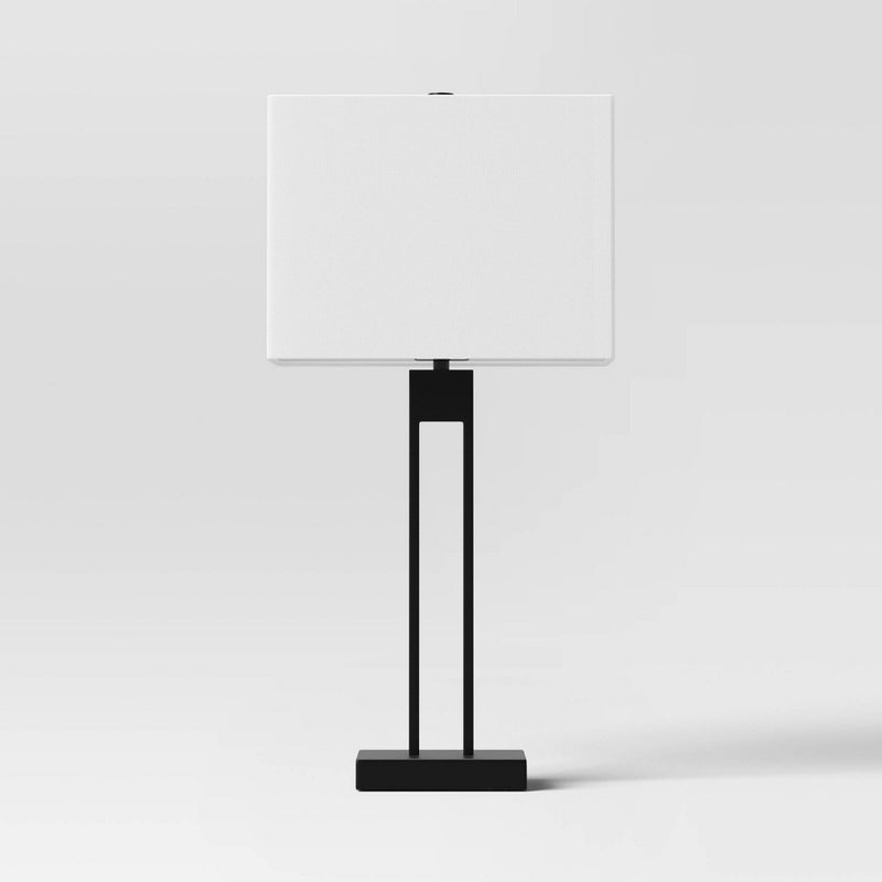 Window Pane Table Lamp with USB Black - Threshold (LOCAL PICKUP ONLY)