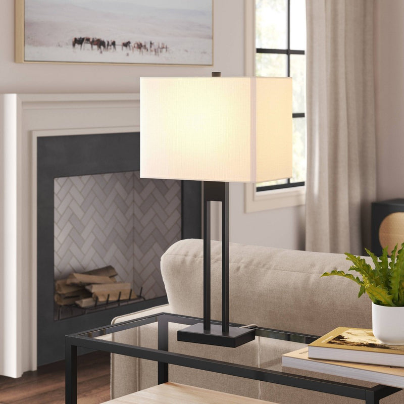 Window Pane Table Lamp with USB Black - Threshold (LOCAL PICKUP ONLY)