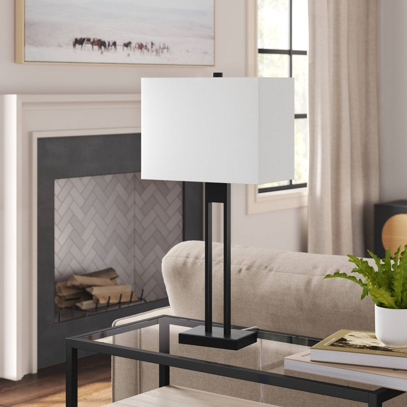 Window Pane Table Lamp with USB Black - Threshold (LOCAL PICKUP ONLY)