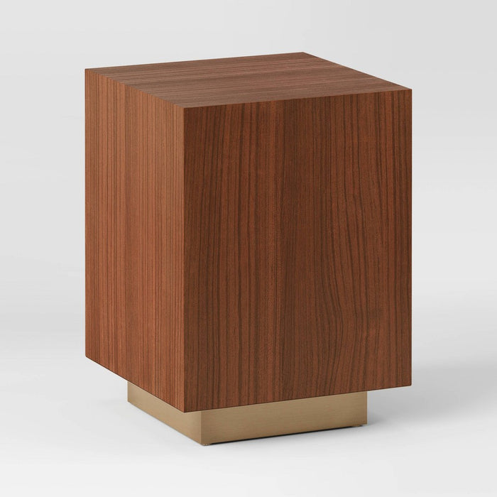 Wood and Metal Plinth Accent Table - Threshold (LOCAL PICKUP ONLY)