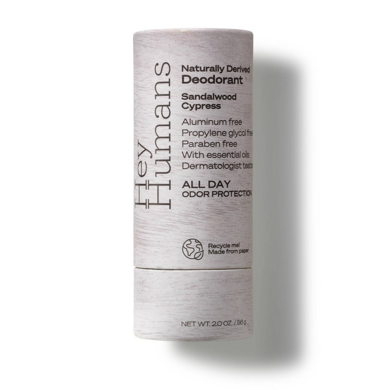 Hey Humans Sandalwood Cypress Aluminum Free Women + Men's Deodorant - Natural Ingredients, Shea Butter - 2oz