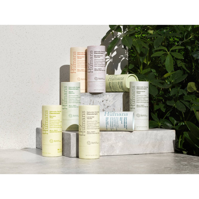 Hey Humans Sandalwood Cypress Aluminum Free Women + Men's Deodorant - Natural Ingredients, Shea Butter - 2oz