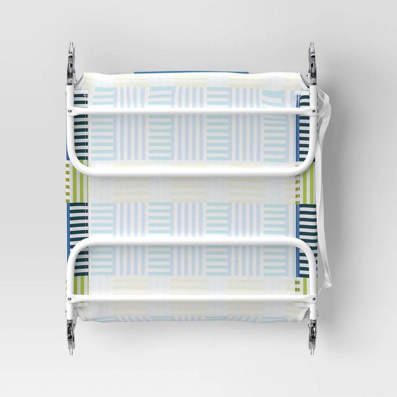 Recycled Fabric Outdoor Portable Beach Lounger Broken Stripe Blue - Sun Squad (LOCAL PICKUP ONLY)