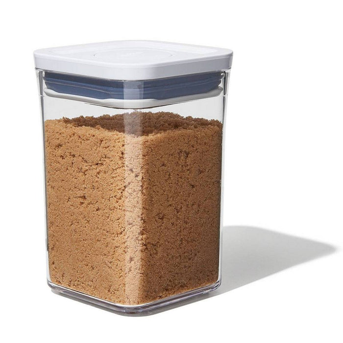 OXO POP 1.1qt Plastic Short Small Square Food Storage Container White