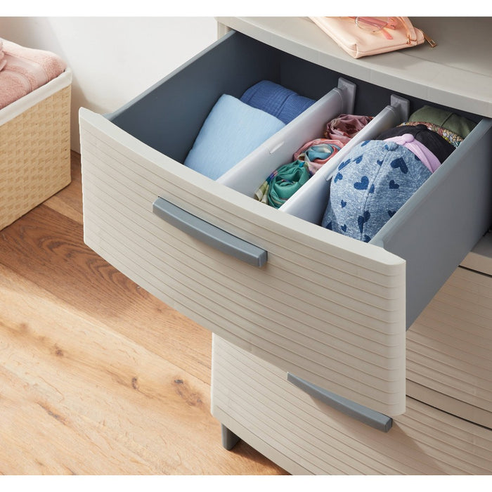 Set of 2 Plastic Drawer Dividers White - Brightroom