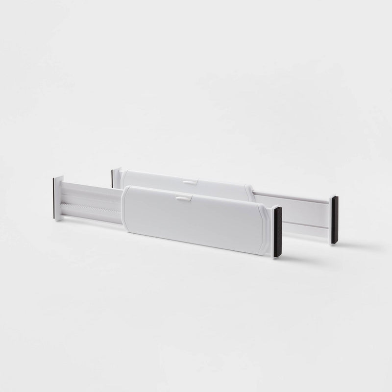 Set of 2 Plastic Drawer Dividers White - Brightroom