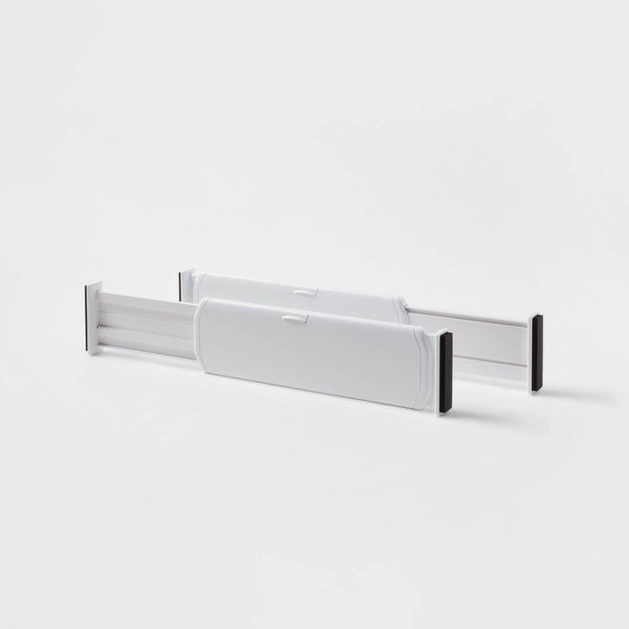 Set of 2 Plastic Drawer Dividers White - Brightroom