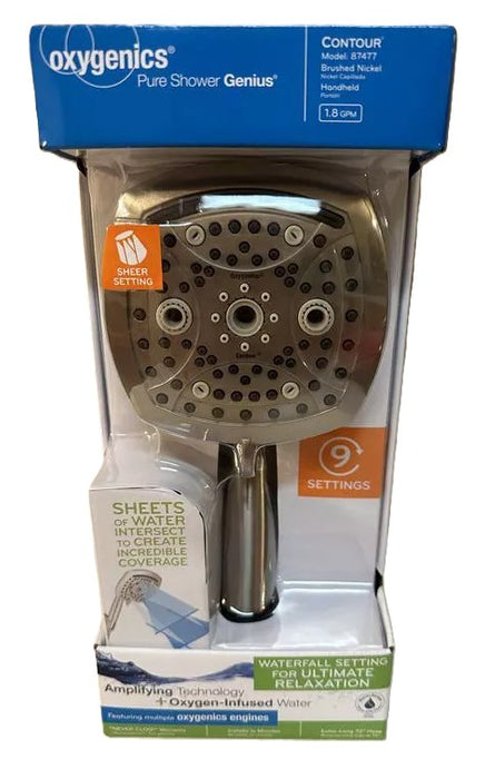 5" Contour 9 Spray WaterSense Hand Shower Brushed Nickel - Oxygenics