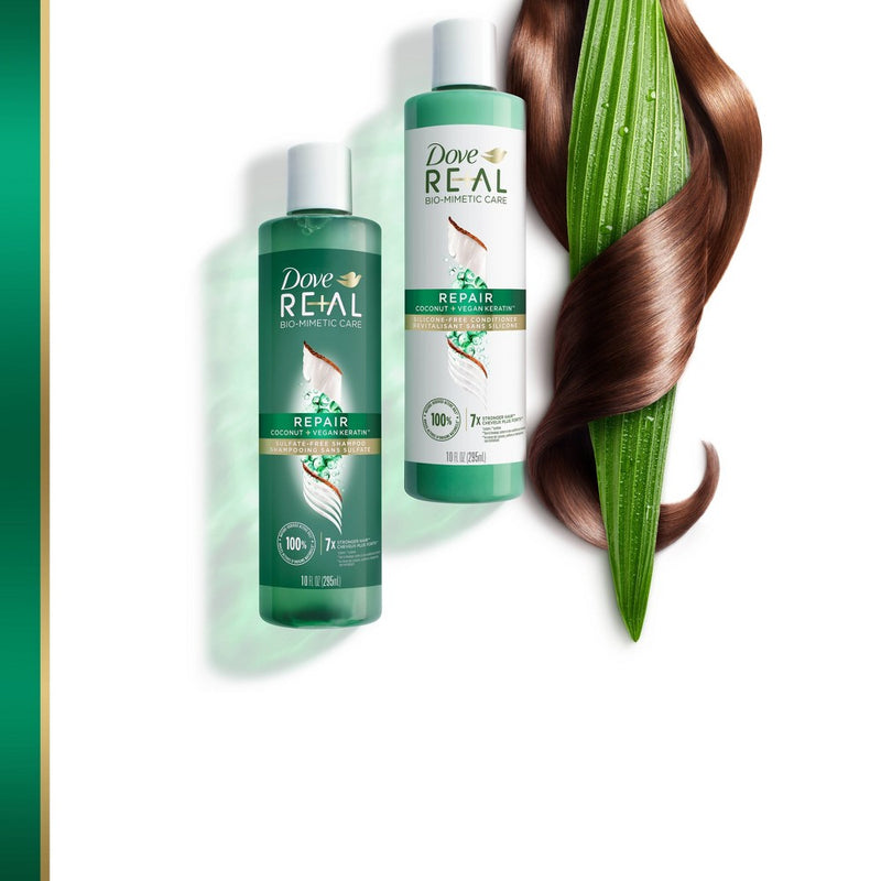 Dove Beauty Real Repair Coconut & Vegan Keratin Sulfate-Free Shampoo - 10 fl oz