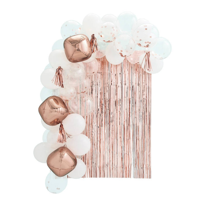52ct Large Balloons Arch with Backdrop Rose Gold - Spritz