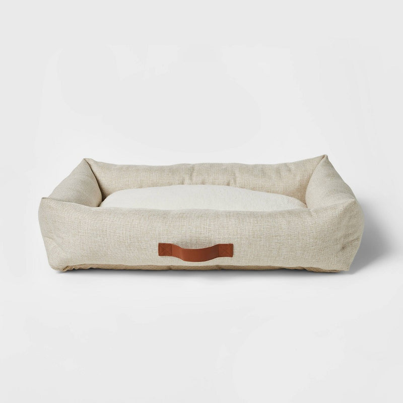 Neutral 4-Sided Bolster Dog Bed - Boots & Barkley - Cream - L (LOCAL PICKUP ONLY)