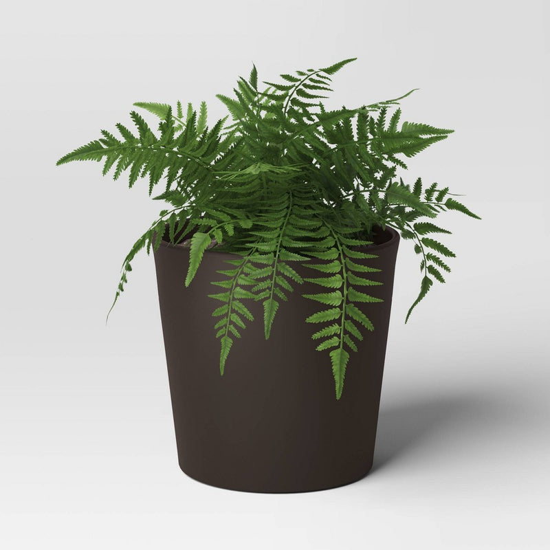 Aesthetic Plastic Indoor Outdoor Planter Pot Foraging Brown 12.7"x12.7" - Threshold