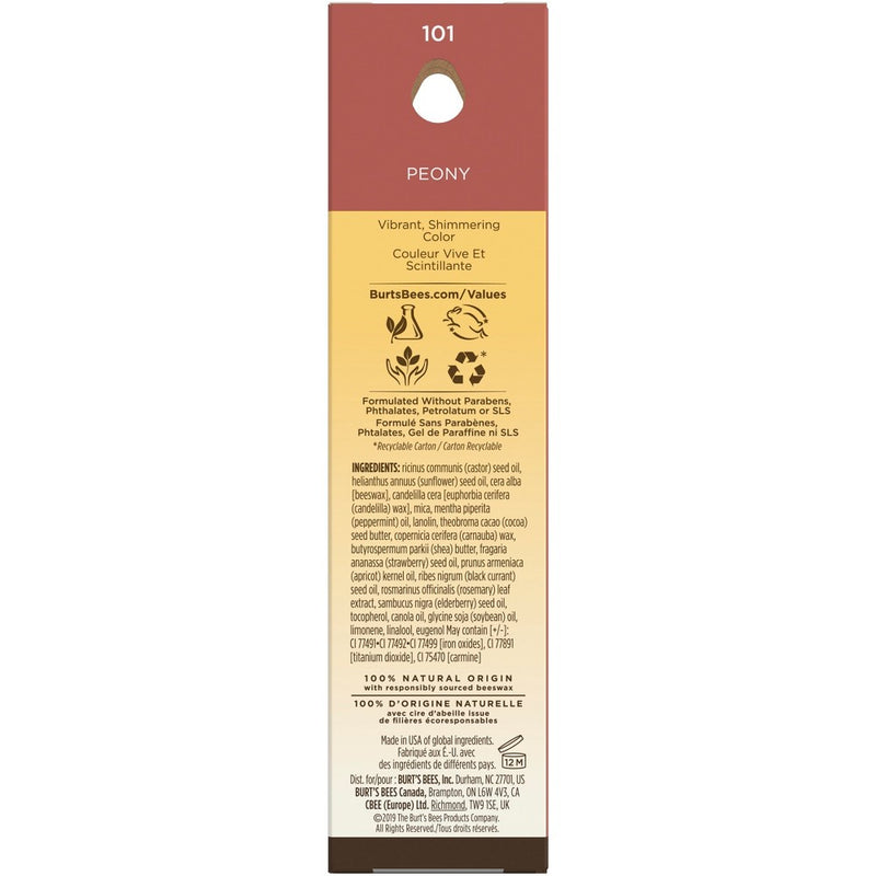 Burt's Bees Lip Shimmer - Peony Blister - 0.09oz