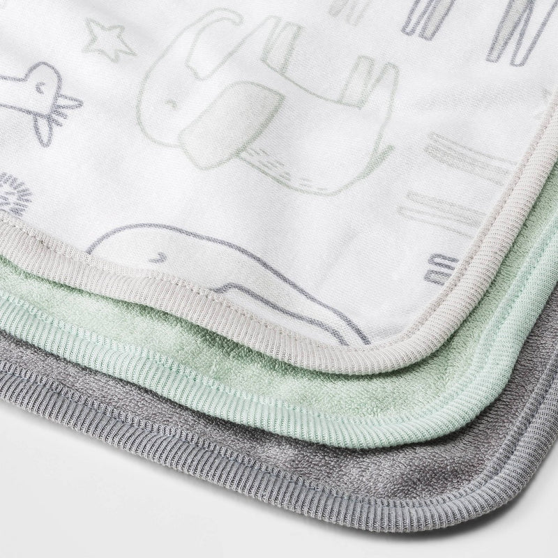 Baby 6pk 'Little Peanut' Washcloth Set - Cloud Island Green