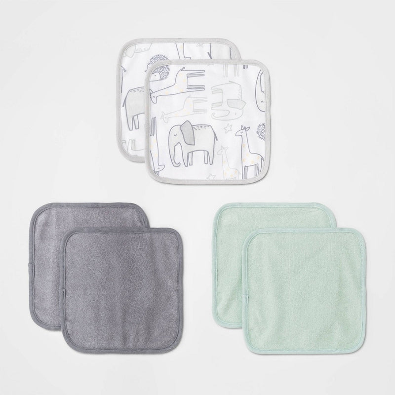 Baby 6pk 'Little Peanut' Washcloth Set - Cloud Island Green