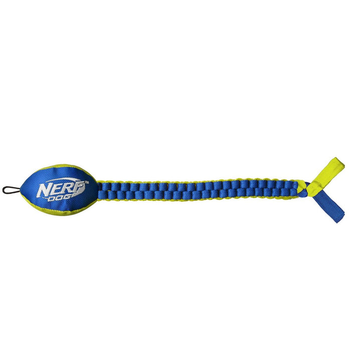 NERF 25" Nylon Squeak Vortex Chain Tug Dog Toy - Green/Blue